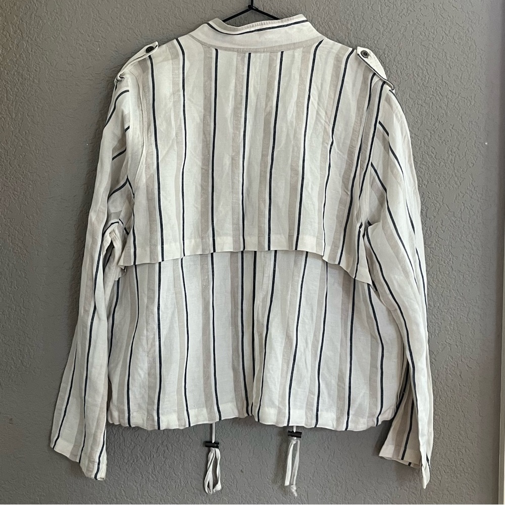 Rails Rowen Lightweight Linen Striped Jacket Sz L… - image 7